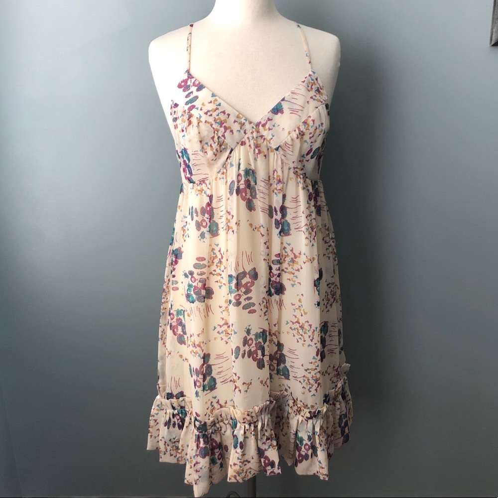 McGinn Babydoll Ruffle Hem Floral Print Dress
